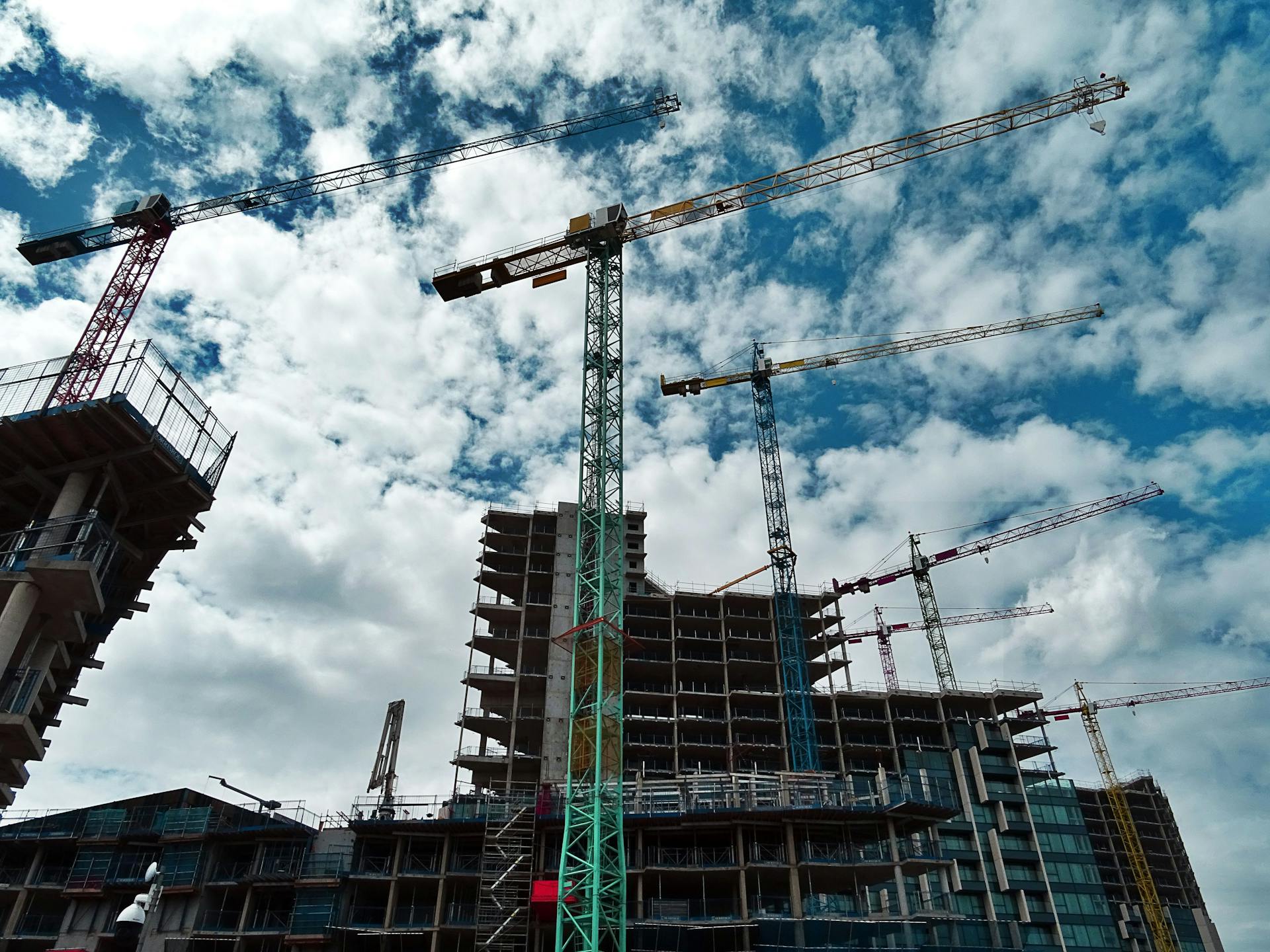 Construction site with workers